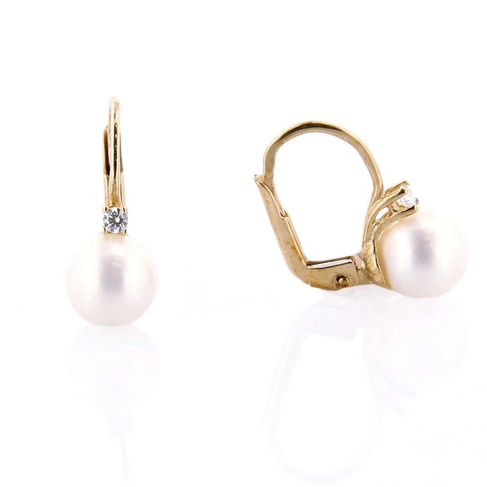 14k Oro Giallo - Triangolo Zirconia Cubica Pieno Orecchini a 14k Oro Giallo - Triangolo Zirconia Cubica Pieno Orecchini a