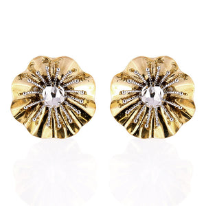 Orecchini Fiore in Oro Giallo e Bianco