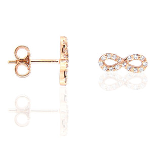 Orecchini Infinito in Oro Rosa e Zirconi