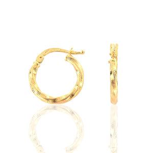 Orecchini Unisex Cerchio in Oro Giallo Canna Ritorti