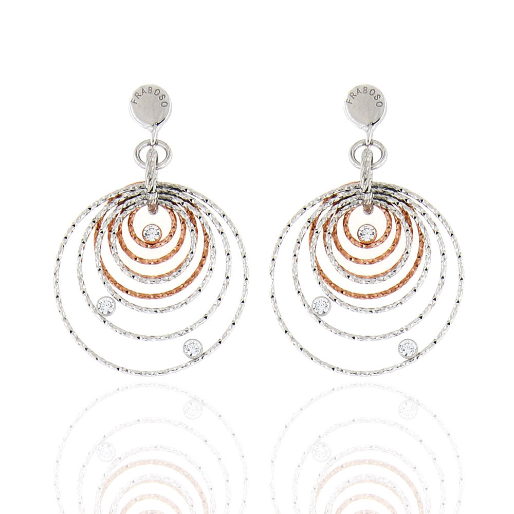 Orecchini in Argento 2 Colori con Zirconi Fraboso