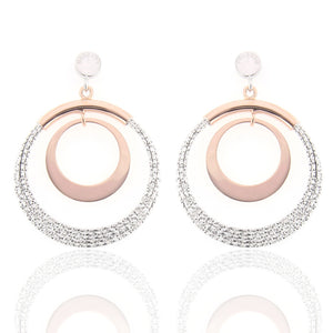 Orecchini in Argento Bicolore Diamantati Fraboso