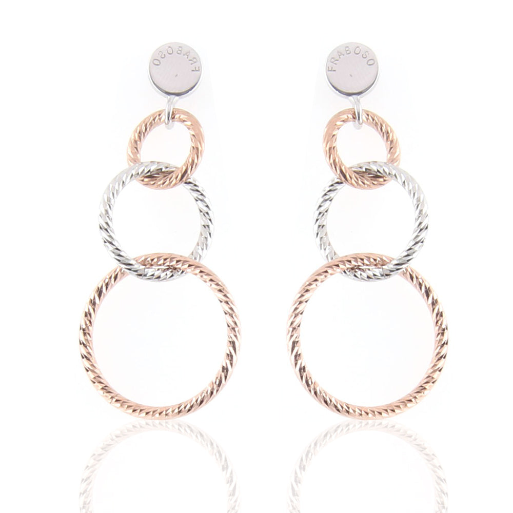Orecchini in Argento Bicolore Diamantati Fraboso
