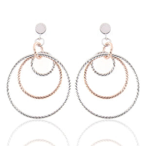 Orecchini in Argento Bicolore Diamantati Fraboso