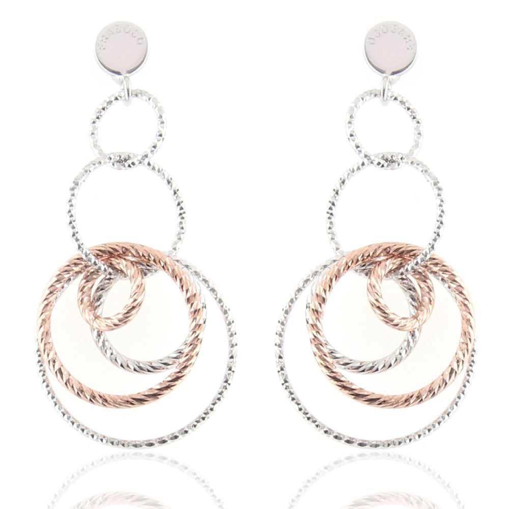 Orecchini in Argento Bicolore Diamantati Fraboso