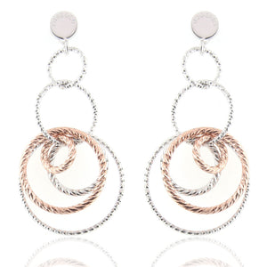 Orecchini in Argento Bicolore Diamantati Fraboso