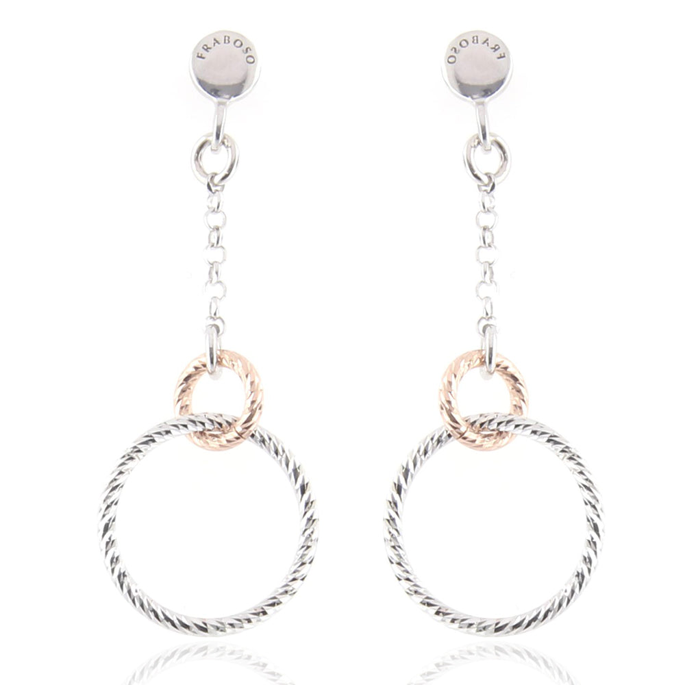 Orecchini in Argento Bicolore Diamantati Fraboso