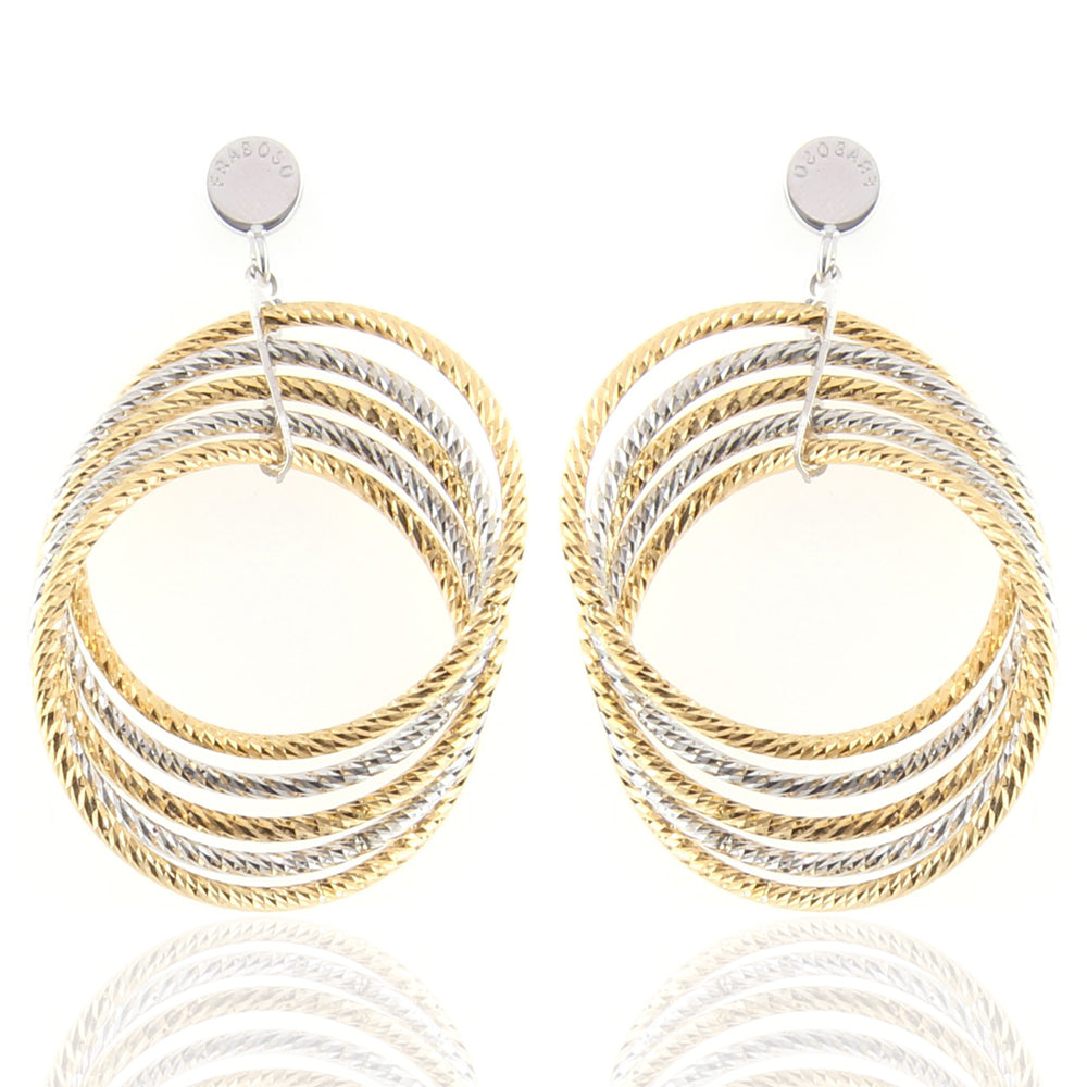 Orecchini in Argento Bicolore Diamantati Fraboso