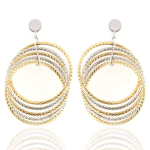 Orecchini in Argento Bicolore Diamantati Fraboso