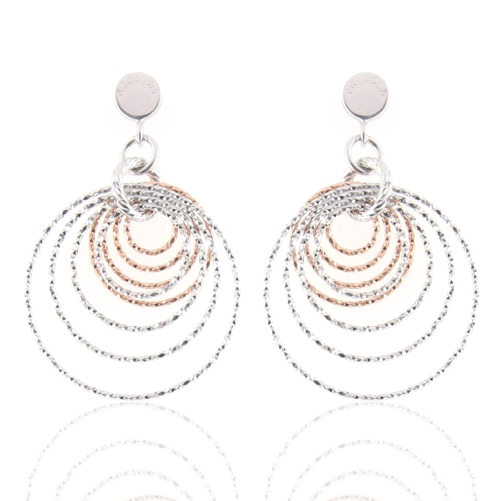 Orecchini in Argento Bicolore Diamantati Fraboso