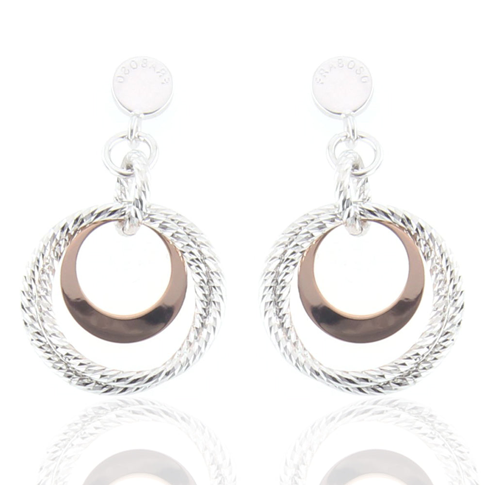 Orecchini in Argento Bicolore Diamantati Fraboso