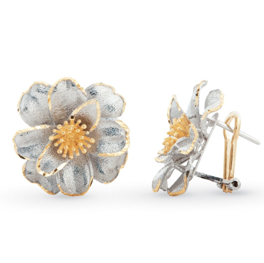 Orecchini in Oro Giallo e Bianco Fiore Spring Artlinea