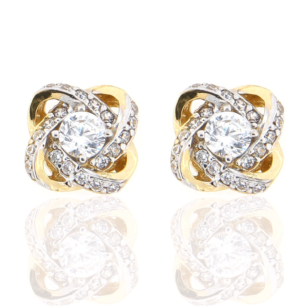 Orecchini Donna Fantasia in Oro Bicolore con Zirconi