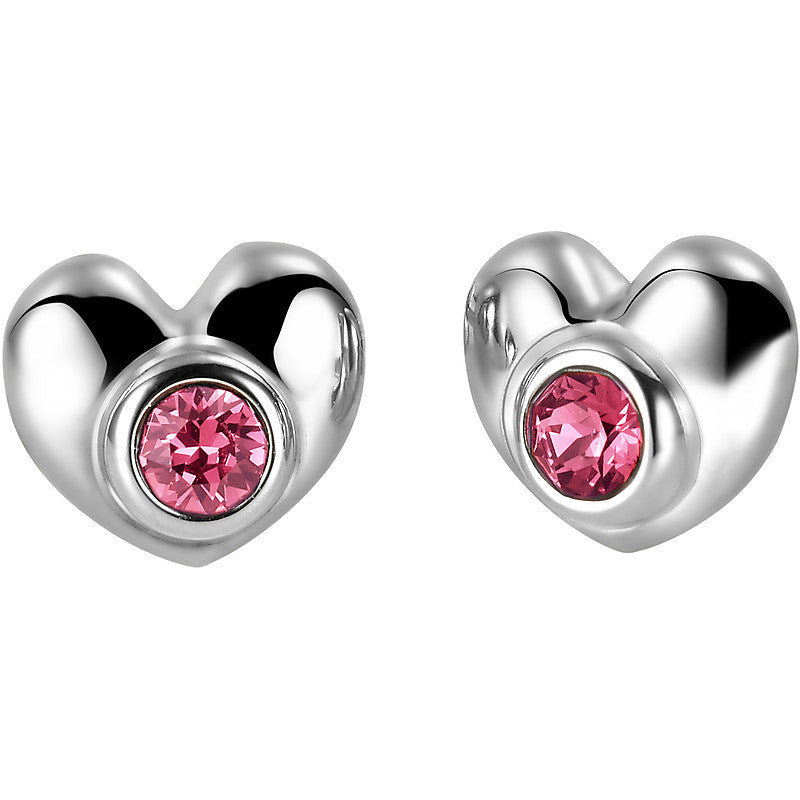 Orecchini Cuore Breil Love Around Acciaio e Swarovski TJ1703