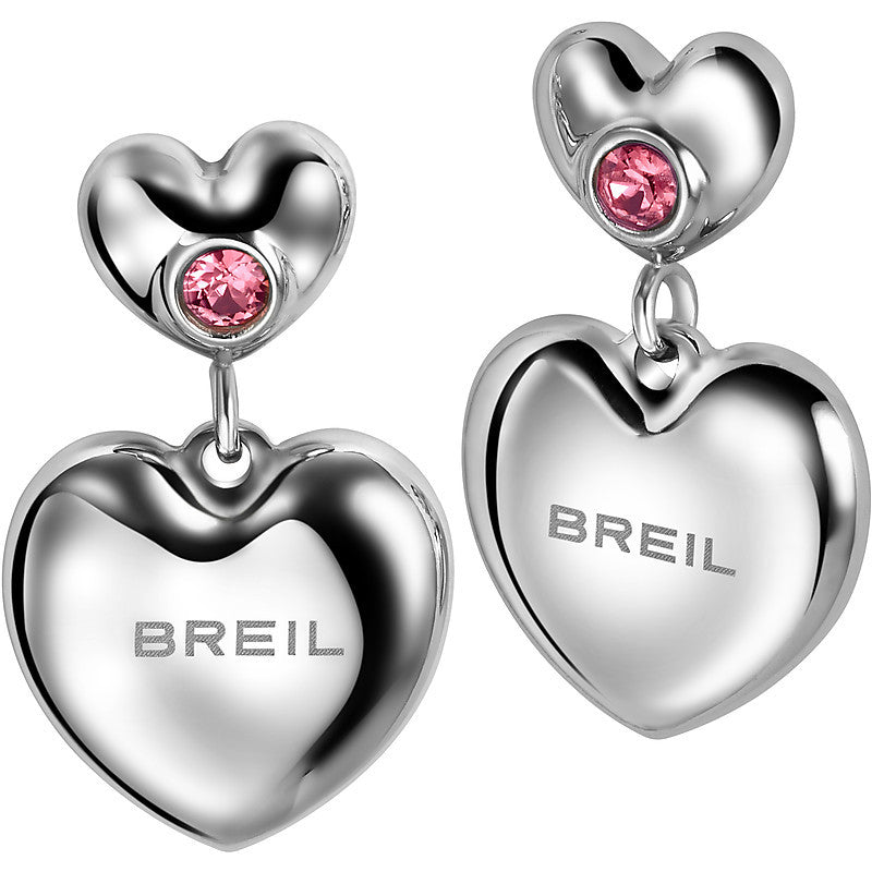 Orecchini Cuore Breil Love Around Acciaio e Swarovski TJ1704