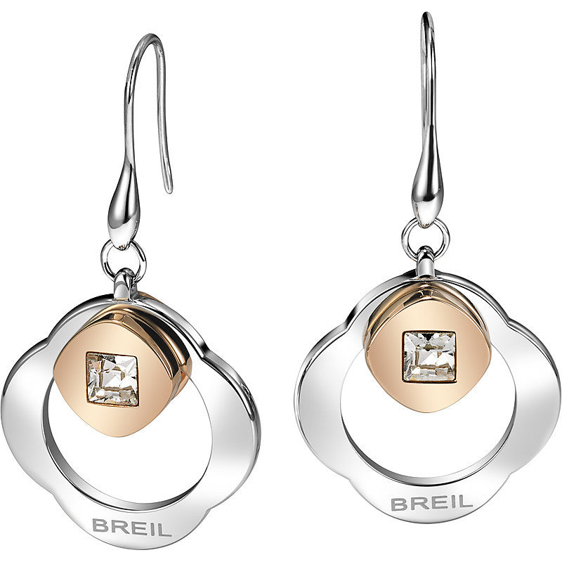 Orecchini Donna Breil Crossing Love Acciaio e Swarovski Tj 1580