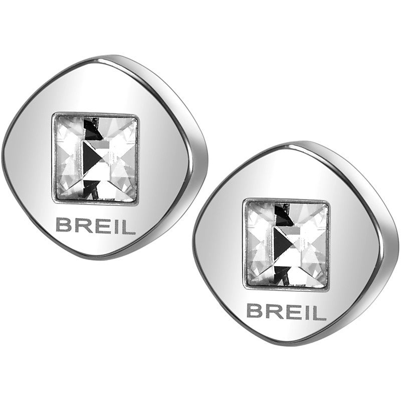 Breil, Collezione Retwist, Mini Orecchini Donna Hoop in Acciaio Lucido, con Forma Fluida e Sinuosa, Pratica Chiusura a Farfalla, Idee Regalo Donna, 13 mm, Colore Silver
