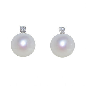 Orecchino Perle Oro Bianco Diamanti Genesia OE253B-2