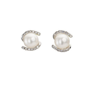 Orecchino Perle Oro Bianco Diamanti Genesia OE287B