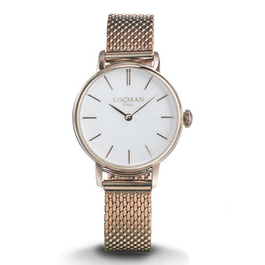 Orologio Donna Acciaio 1960 Rose Bianco Maglia Milano Locman