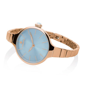 Orologio Donna Chérie Midi Rose Gold Azzurro 2584LC-RG03 - Hoops    
