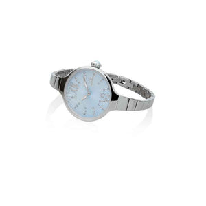 Orologio Donna Chérie Midi Stones Acciaio Silver Azzurro Hoops