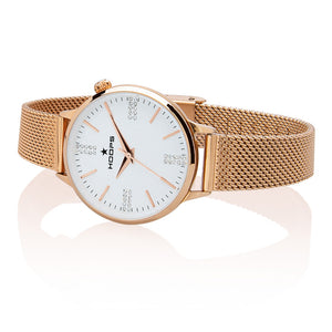 Orologio Donna Classic Chic Maglia Milanese Rose Bianco Hoops
