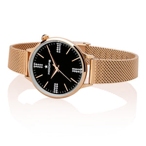 Orologio Donna Classic Chic Maglia Milanese Rose Nero Hoops