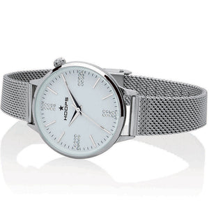 Orologio Donna Classic Chic Maglia Milanese Silver Bianco Hoops
