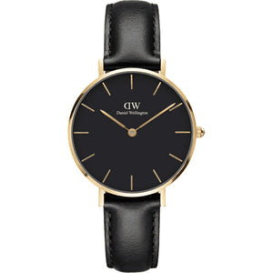 Orologio Donna Petite Sheffield Gold Nero Daniel Wellington