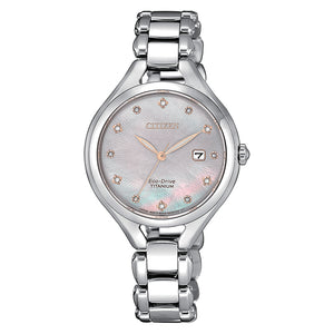 Orologio Donna Eco Drive Lady con Diamanti Collezione L Super Titanio Citizen