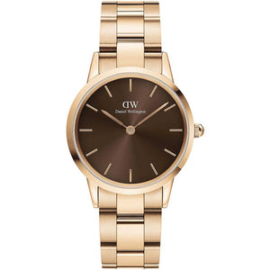 Orologio Donna Iconic Amber Marrone Rose Daniel Wellington