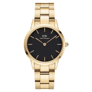 Orologio Donna Iconic Link Gold Nero Daniel Wellington