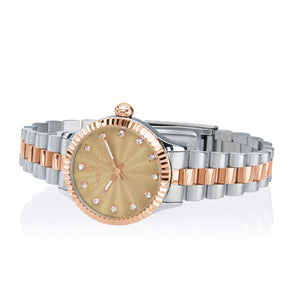 Orologio Donna Luxury Diamonds Silver & Gold Beige 2569LSRG-04 - Hoops 