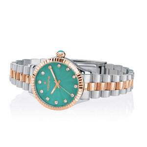Orologio Donna Luxury Diamonds Silver & Gold Verde 2569LSRG-06 - Hoops 