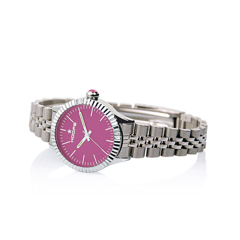 Orologio Donna Luxury Silver Fucsia Laccato 2560LA-09 - Hoops 