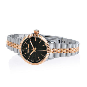 Orologio Donna Luxury Silver & Gold Nero 2560LSRG-02 - Hoops