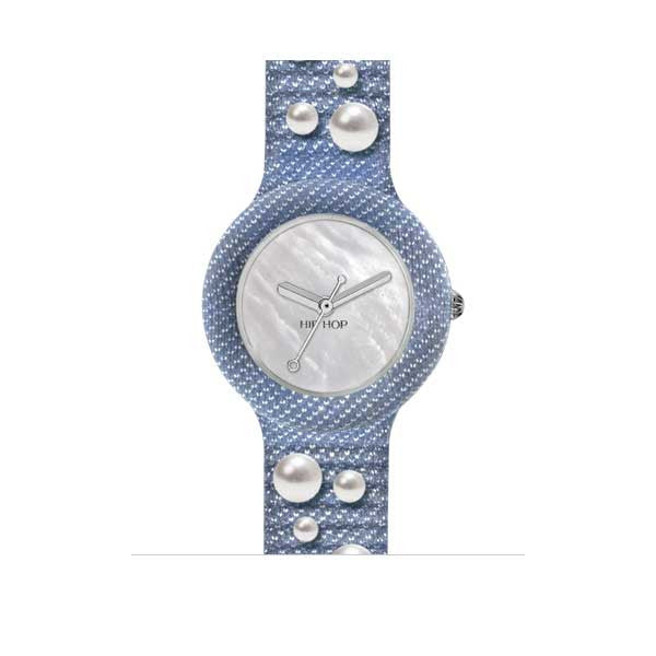Orologio Donna Pearls Light Blue Jeans HWU0492 Hip Hop Gioielleria Amadori