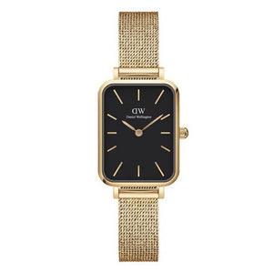 Orologio Donna Quadro Pressed Evergold Gold Nero Daniel Wellington