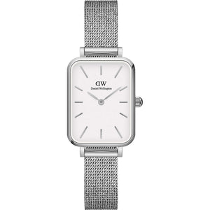 Orologio Donna Quadro Pressed Silver Bianco Daniel Wellington