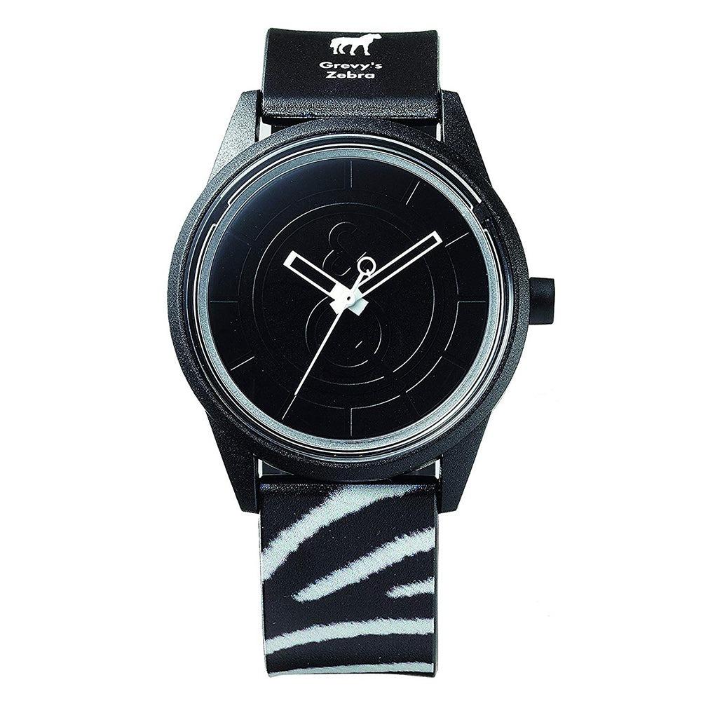 Orologio Unisex Q&Q Nero Zebra Smile Solar