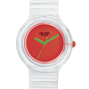 Orologio Unisex See Through Orange Fluo HWU0941 Hip Hop