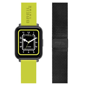 Orologio Unisex Smartwatch SBT-2 Ip Black Doppio Cinturino Giallo e Maglia Milanese Nera Breil Tribe