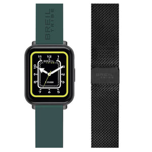 Orologio Unisex Smartwatch SBT-2 Ip Black Doppio Cinturino Verde e Maglia Milanese Nera Breil Tribe