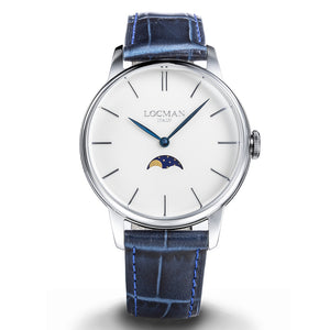 Orologio Uomo 1960 Fasi Lunari in Acciaio Bianco Locman