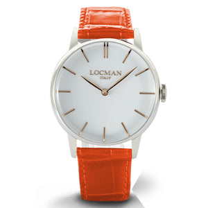 Orologio Uomo 1960 in Acciaio Arancione Locman