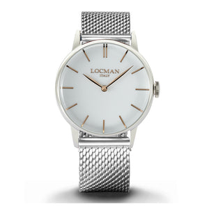 Orologio Uomo 1960 in Acciaio Bianco Locman