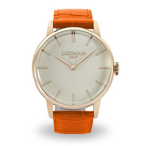 Orologio Uomo 1960 in Acciaio Rose Arancione Locman