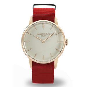 Orologio Uomo 1960 in Acciaio Rose Rosso Locman