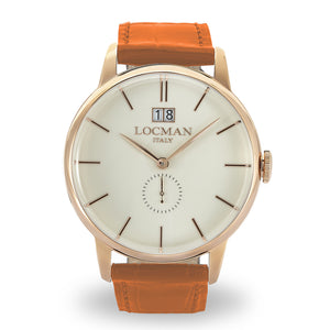 Orologio Uomo 1960 in Acciaio Rose Arancione Locman
